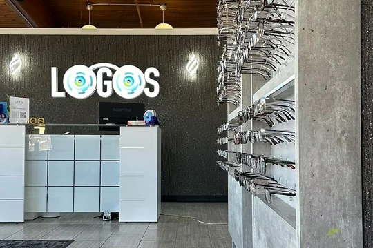 The front lobby of the Logos Vision clinic